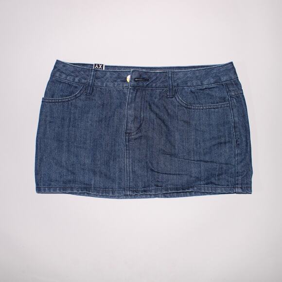 Y2K Roxy Medium Wash Denim 100% Cotton Mini Skirt Size 10 - Picture 1 of 5